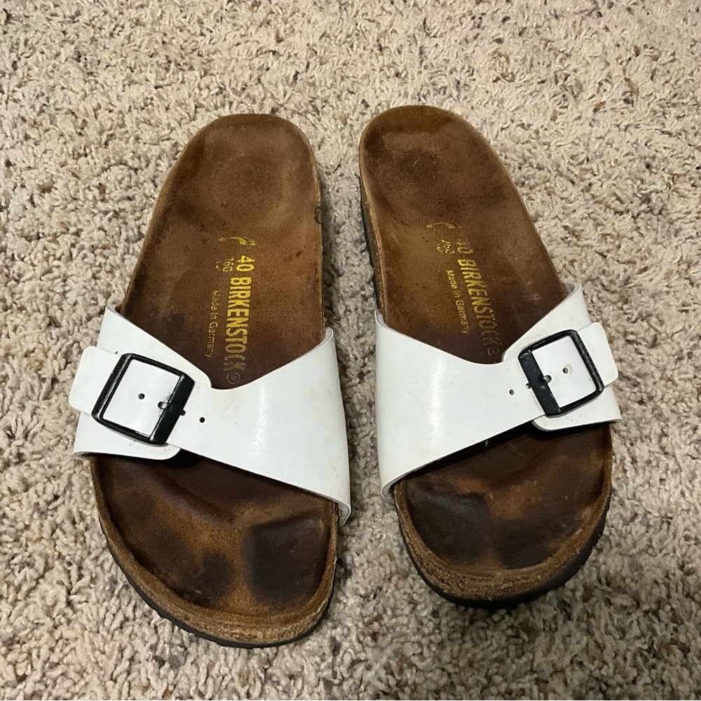 Birkenstock White Sandals with Buckles women’s 40 - Picture 6 of 15